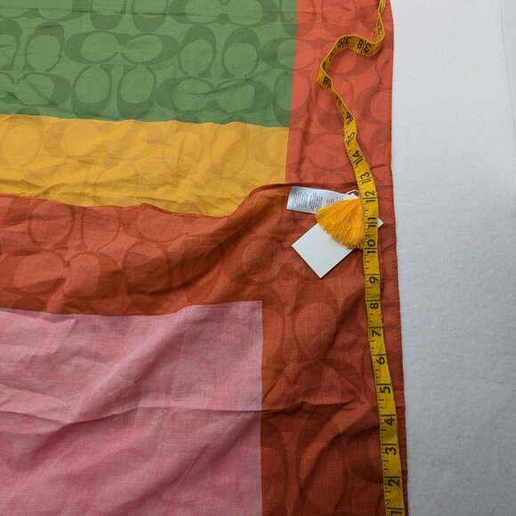 Authentic NWT Color block Signature Sarong Coach Scarf ((RARE)) - Picture 11 of 17